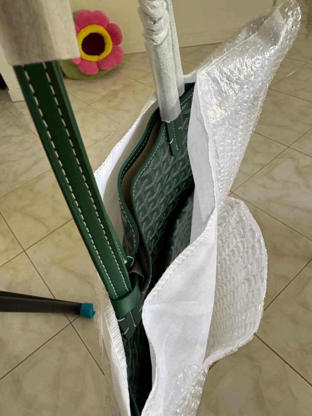 Green  Tote Bag with Double Top Handles